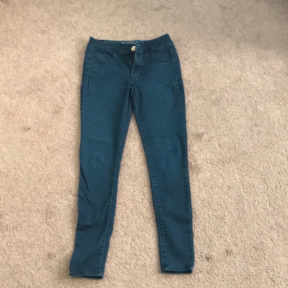 Blue skinny jeans